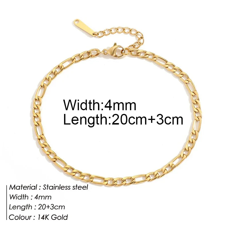 Tiny A-Z Initial Letter Anklets For Women Stainless Steel Alphabet Cuban Link Anklet Birthday Jewelry Summer Gift BFF 2024