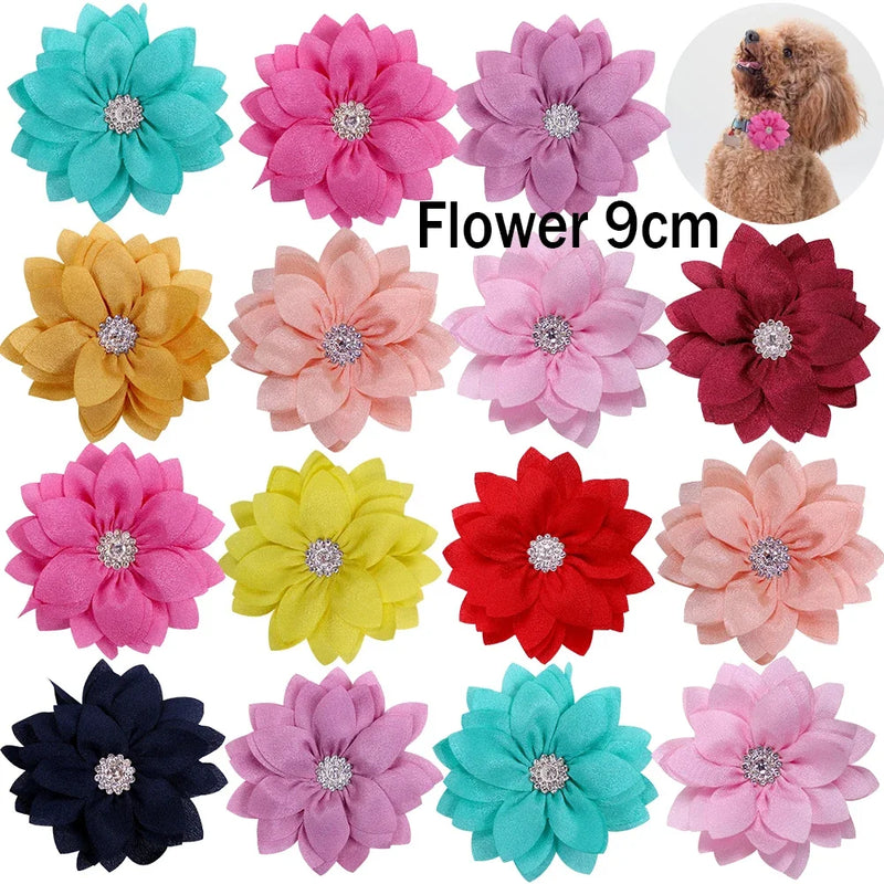 Bulk Flower-Collar Dog Accessories Dog Bow Tie Pet Dog Collar Accessories  Flower For Dog Collar Dog Flower Collar Accessory