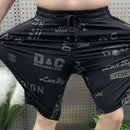 Summer Men's Clothing Letter Printing Pockets Elastic High Waisted Office Lady Straight Sweatpants Vacation Boyfriend Shorts