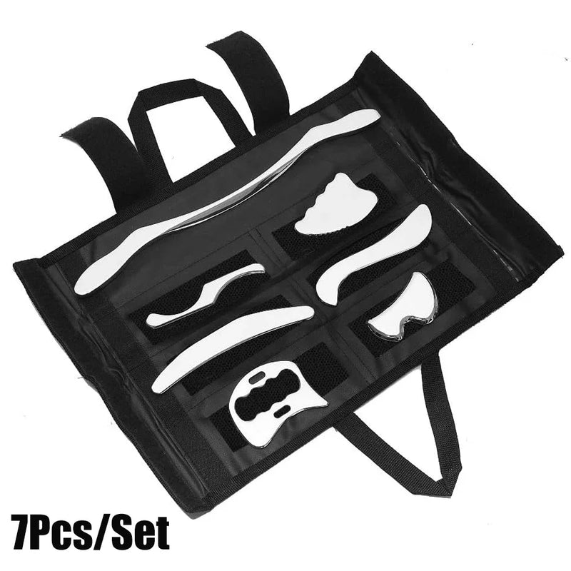 1/2/4/5/7pcs Stainless Steel Gua Sha Scraping Massage Tool IASTM Tools Help Relieve Sore Muscles,Soft Tissue Mobilization Tool