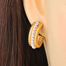 Lokaer New Elegant Imitation Pearls Stainless Steel 18K Plated Round Huggie Hoop Earrings Golden Charm Jewelry For Women E24072