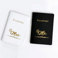 2PCS a Set Mr/Mrs Lovers PU Leather Passport Cover Case Card Holder Travel Accessories Lightweight Wallet Gift For Couples