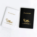 2PCS a Set Mr/Mrs Lovers PU Leather Passport Cover Case Card Holder Travel Accessories Lightweight Wallet Gift For Couples