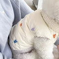 White Teddy Cotton Coat for Winter Warmth Puppy Clothing Schnauzer Animal Pattern Down Jacket Pet comfortable Button Up Clothes