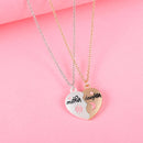 Lovecryst 2Pcs/set Heart-shaped Letter Mother and Son or Daughter Mother's Day Necklace for Love Parent Child Jewelry Gifts