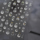 1Pcs Luxury Gold Christmas Nail Decorations Stickers Press on Nails 5D Laser Snowflake Christmas Tree Nail Art Sticker Decal DIY