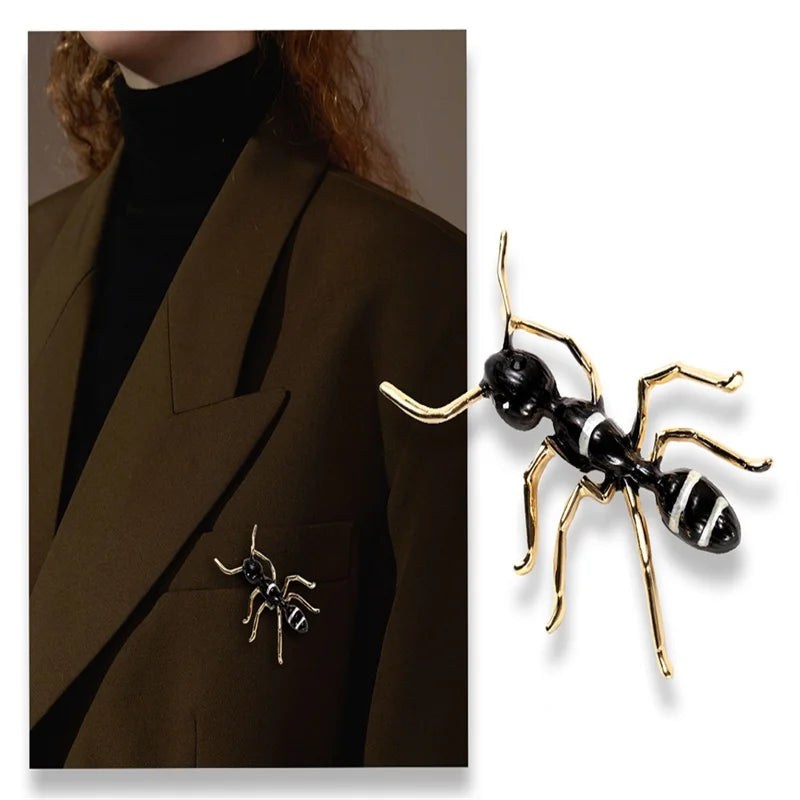 Creative New Enamel Ant Brooch Women's Alloy Insect and Animal Banquet Clothing Accessories