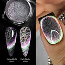 Reflective Magnetic Nail Powder Black Blue Chameleon Glitter Dust Metallic Chrome Shiny Pigment Nail Art Manicure Decoration DIY