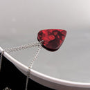Explosion Unique Season 4 Eddie Guitar Pick Necklace Heart-Shaped Ruby Pendant Birthday Anniversary Gift