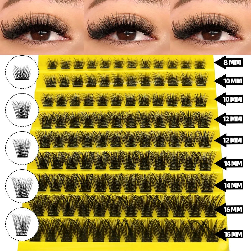 Cluster Lashes Mixed Tray Individual Eyelashes 3D Volume Eye Lashes Soft Natural Lashes Makeup Tools