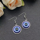 Vintage Türkiye Blue Eye Pendant Necklace Women's Earrings Blue Medusa Devil's Eye Party Lucky Earrings Fashion Jewelry Set Gift