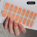 16Tip White Pink Full Cover Nail Sticker Self-Adhesive Simple Gradient Effect Full Nail Wraps DIY Nail Art Making Manicure Autum