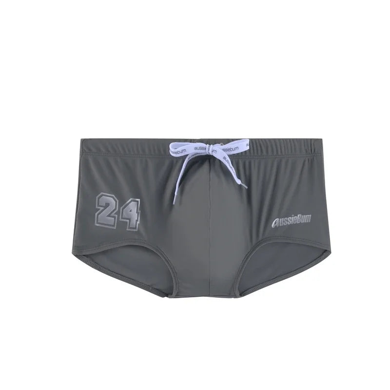 New low-rise boxer swimming trunks seaside printed letters sports casual quick-drying men's swimming trunks