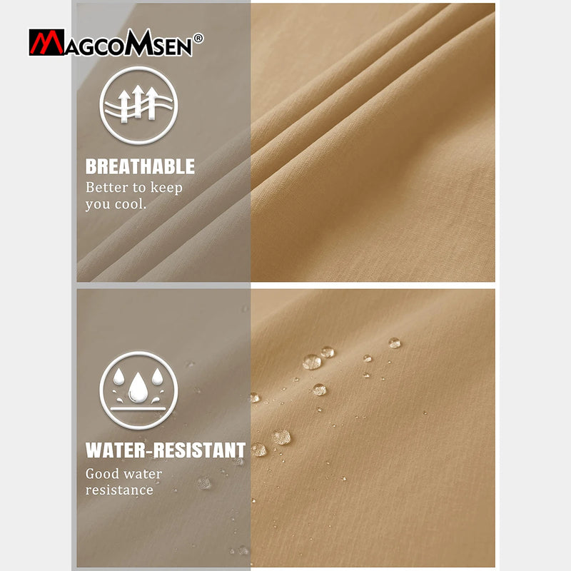 MAGCOMSEN Summer Men's Shorts Quick-drying Lightweight with 7 Pockets Waterproof 3/4 Shorts for Fishing Hiking