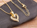 AIBEF Bling Hollow Out Heart Pendant Necklace Gold Color Romantic Jewelry Chains Necklaces For Women Valentines Wedding