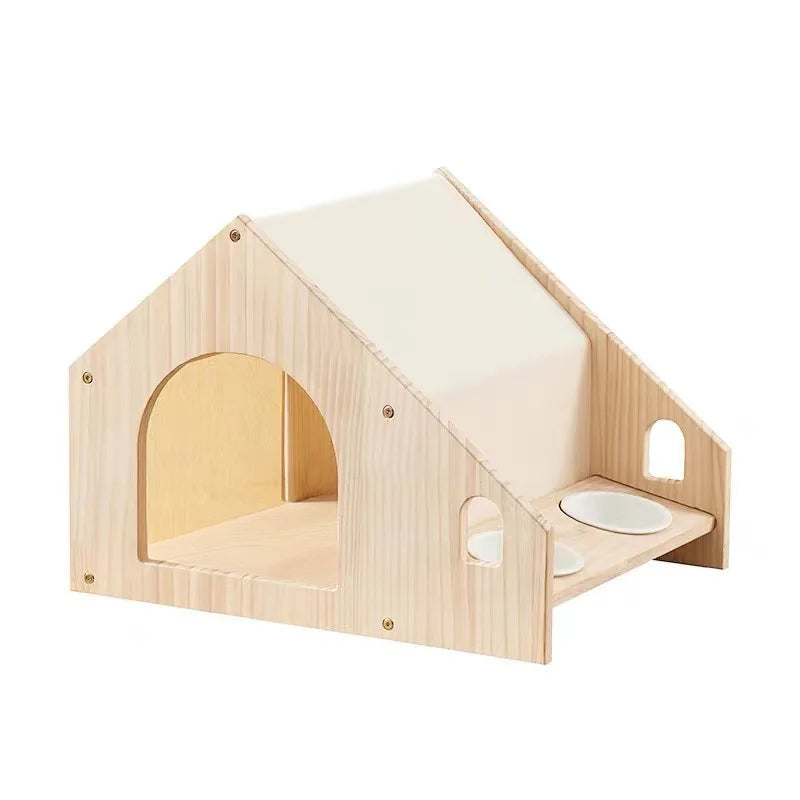 Cat House with Cat Bowl indoor Furniture Cat House Durable Anti-scratch Cat House, Cozy Cat indoor House Easy to Assemble
