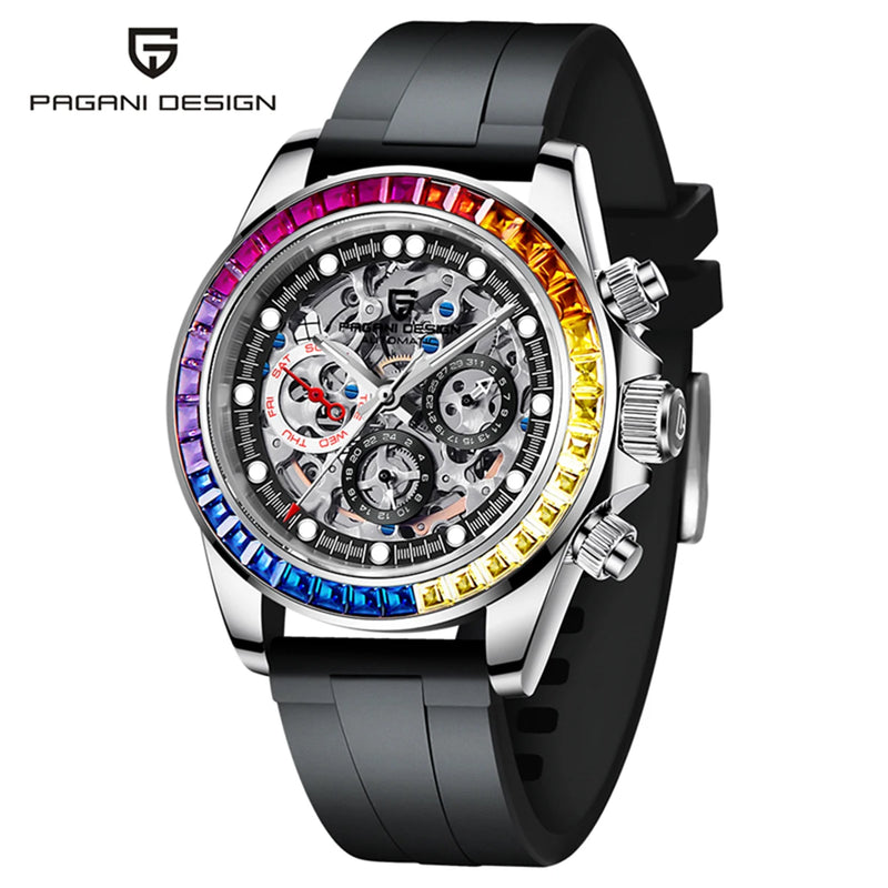 PAGANI DESIGN Top Super Brand Mechanical Automatic Watch Men's Ceramic bezel Rainbow Business Waterproof Watch Relogio Masculino