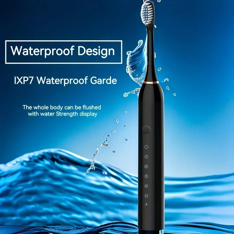 1 set of ultrasonic series electric toothbrushes -2 brush heads and battery ultrasonic toothbrushes