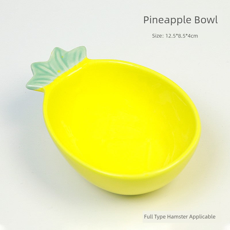 Little Hamster Food Basin Ceramic Rice Bowl Flower and Mouse Djungarian Hamster Special Daily Necessities Cage Toy Set Food Bowl