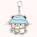Llavero con diseño de Bubu Dudu, pareja de enamorados, oso panda, accesorios para bolso, colgante, joyería, regalos para amantes.