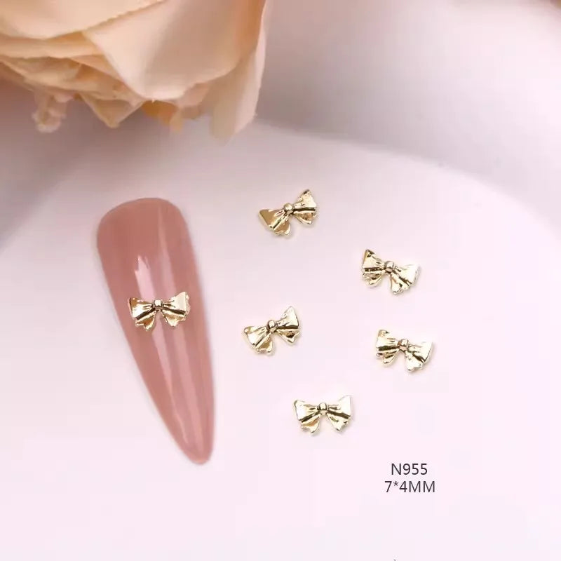 TSZS 10pcs Luxury Kawaii Bow Nail Art Charms 3D Japanese Alloy Bow Tie Jewelry Nail Rhinestone Decoration DIY Access