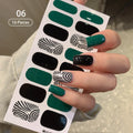 New 16 Strips Autumn Nail Stickers Full Cover Nail Patch Leopard Print 3D Nail Stickers Nail Polish Strips DIY Nail Art Making