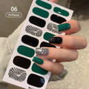 New 16 Strips Autumn Nail Stickers Full Cover Nail Patch Leopard Print 3D Nail Stickers Nail Polish Strips DIY Nail Art Making