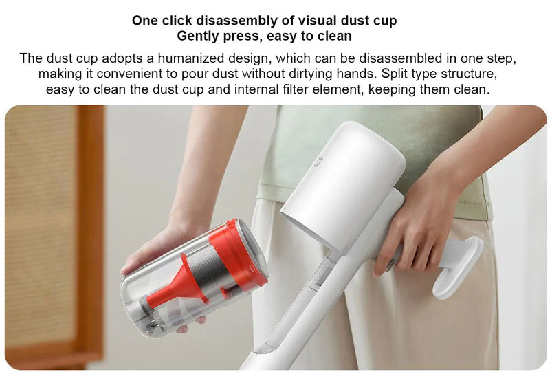 Xiaomi Mijia Wireless Vacuum Cleaner 2 Lite, 5-fold High Efficiency Filtration,16kPa Cyclone Suction,Handheld Vacuum Lightweight
