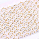 10Pcs/Lot Fashion Classic Rhinestone Stainless Steel Rings For Women Simple Shiny Colorful Finger Jewelry Wedding Party Gifts