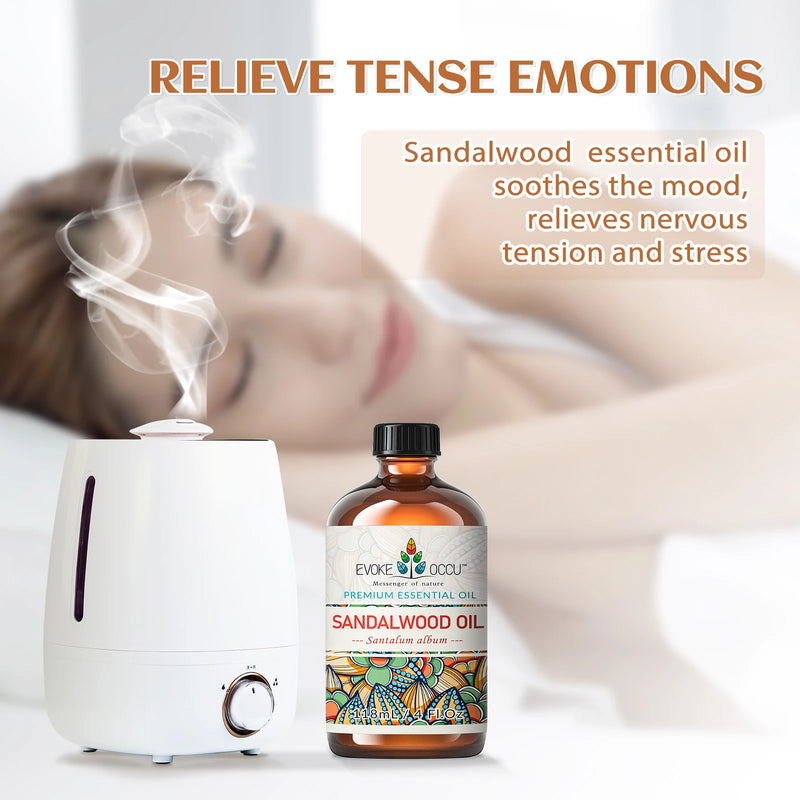 زيوت عطرية إيفوك أوكي، ١١٨ مل/٤ أونصة سائلة، زيت خشب الصندل الفاخر، مُستخدم في أجهزة نشر الروائح، وتنقية الهواء، والبشرة، والشعر، وصناعة الصابون والشموع.