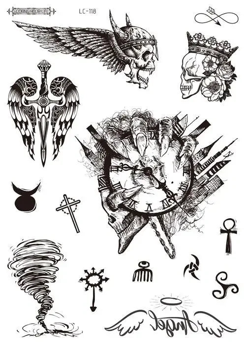 Face Tattoo Bull Head Face Sticker Neck Hand Back Cool Design Sexy Body Art Waterproof Temporary Tattoo Sticker for Man Woman