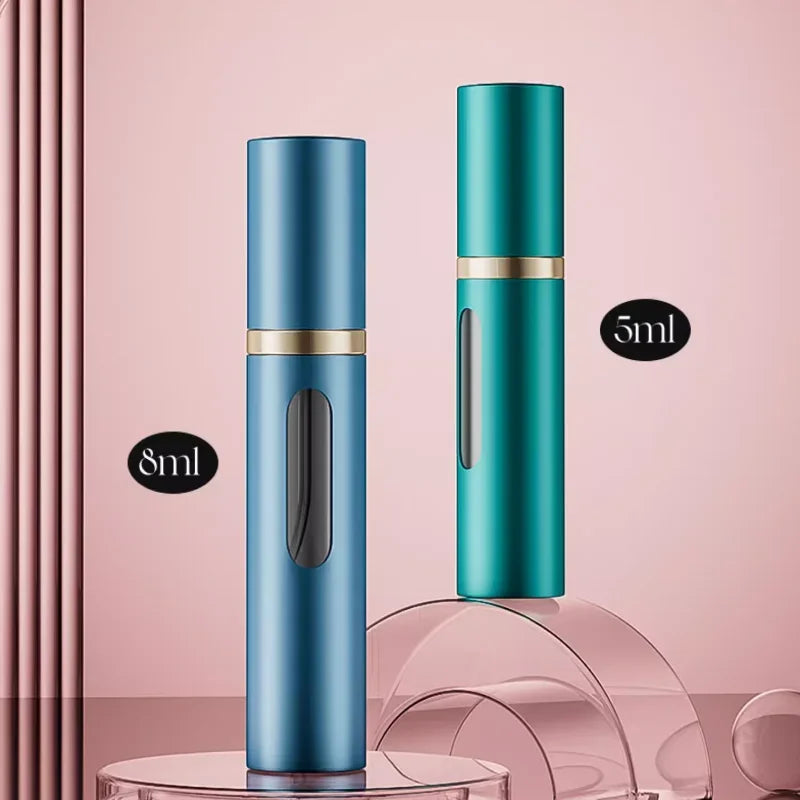 10/8/5ml Mini Perfume Refillable Bottle Liquid Container For Cosmetics Bottom Charge Spray Bottling Dispenser Press Head Travel