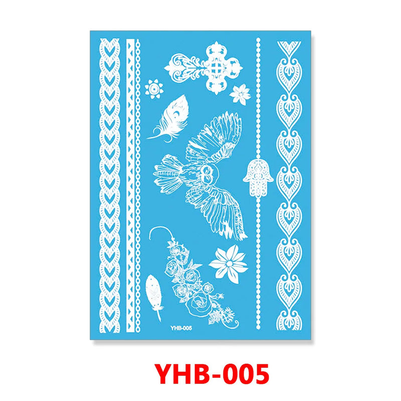 1PC Hanna Lace Tattoo Sticker White Silk Printing Waterproof Disposable Tattoo for Arm Sexy Bracelet
