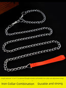 Iron Chain Teddy/Golden Retriever Medium Collar Dog Hand Holding Rope