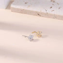20G L Shaped Nose Studs CZ Cute Snowflake Shape Design Gold Silver Color Nose Piercing for Women Girl Nostril Jewelry