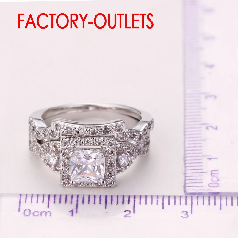 Anillo de compromiso con aguja de plata de ley 925, joyería romántica de moda, elegante engaste de cristal para mujeres y niñas, venta al por mayor