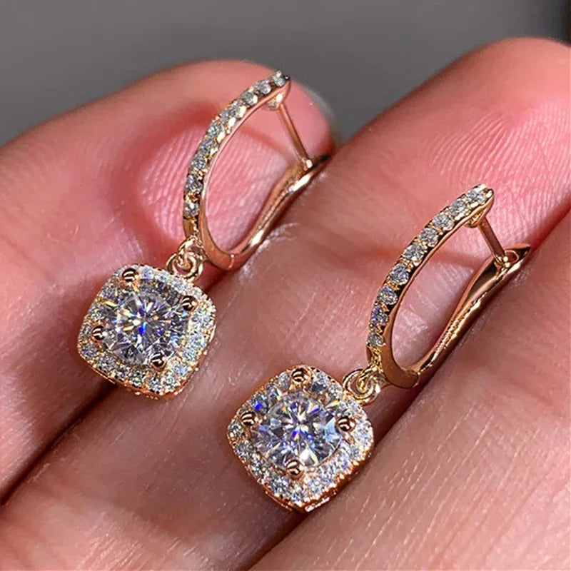 2024 New Bride Engagement Wedding Jewelry Elegant Shiny Mosan Diamond Beautiful Gift Milan Girl Fashion Pendant Earrings