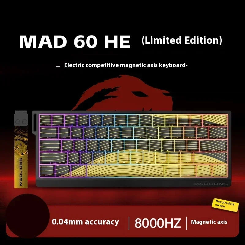 AI MADLIONS Mad60 Mad68 HE Mechanical Keyboard Magnetic Switch Madcatz Mad60he Wired Game Keyboard Rapid Trigger Custom Keyboard