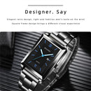 Fashion Men's Calendar Sport Casual Leather Wristwatch Luxury Business Golden Stainless Steel Quartz Watch for Man