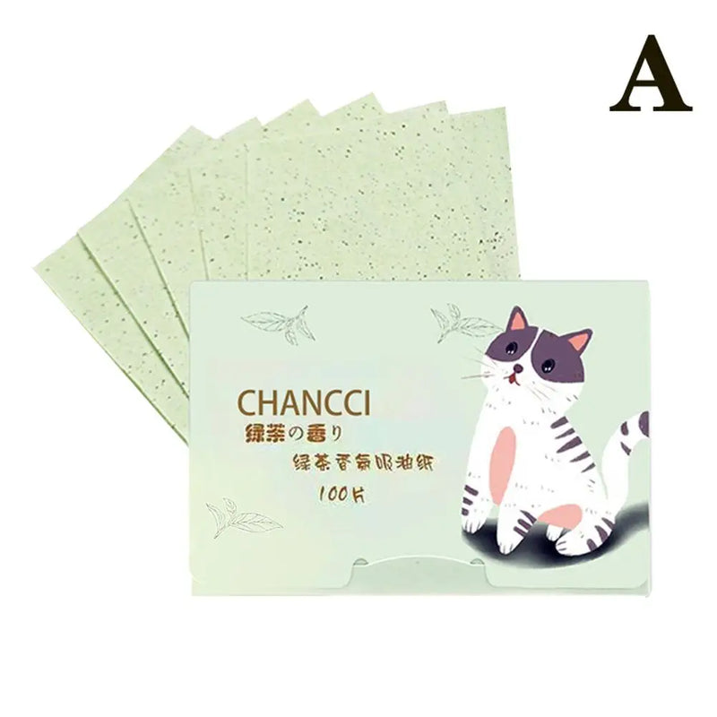 Facial Oil Suction Paper 100 Portable Withdrawable Oil Paper Tablets Oil Facial Fragrance Absorbing Shine Facial Controls Q0D1