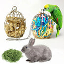 1pc Random colors Parrot toy metal cage Bird chewing toys Small pet hamster feeding toys Fruit basket Rabbit foraging Bird toys
