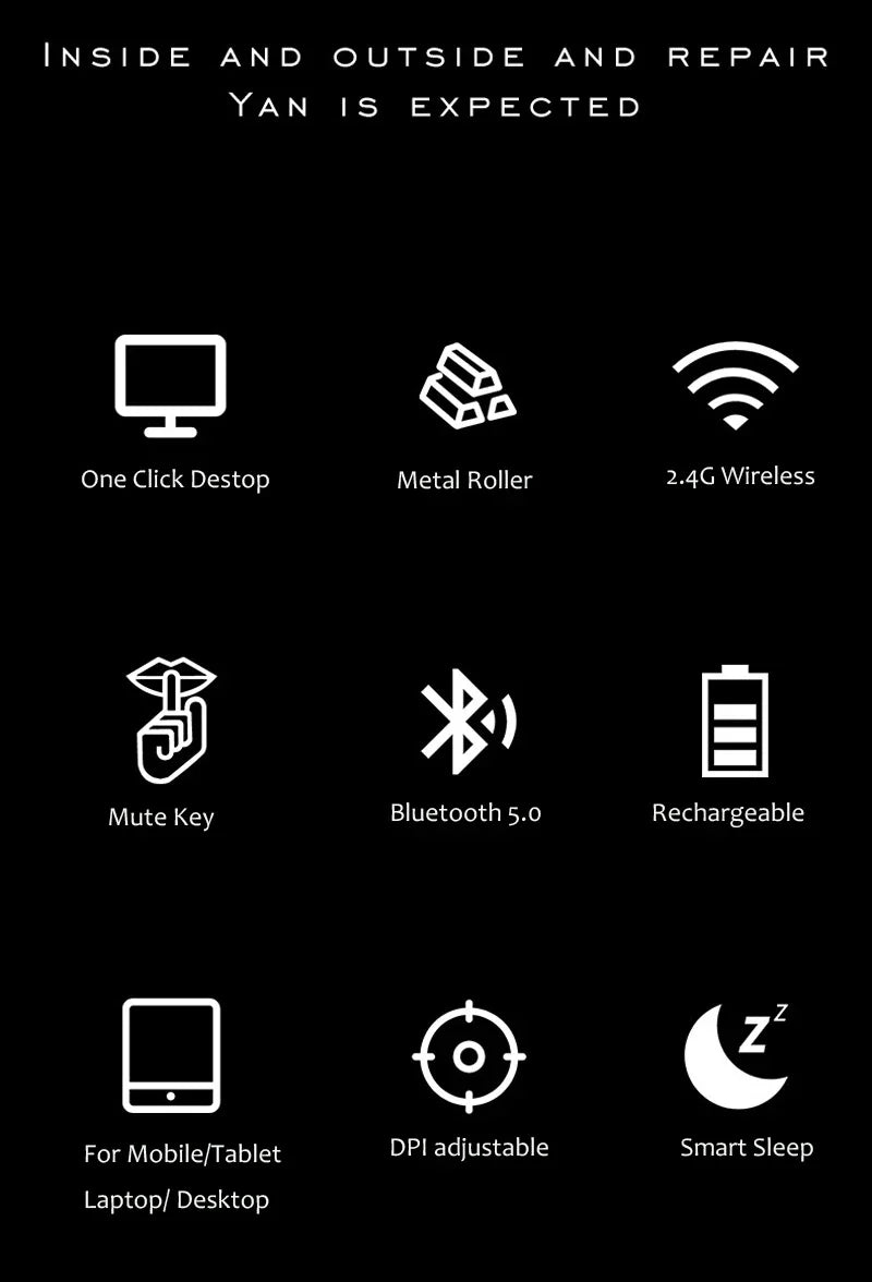 Xiaomi Dual Mode Mouse Wireless Backlight 2.4G Bluetooth Type-C Rechargeable 1600 DPI Adjustable Silence Boss Button Office Home