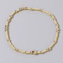 1pc Beach Vocation Themed Mixed Color Design 18K Gold Plated Copper & Bead Bracelet Cute & Luck For Festival Jewelry Gift