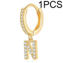 A-Z Letters Initial pendant earrings Hoop Earrings men Golden Color Jewelry Earring Aretes Alphabet name earrings women 1pcs
