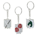 Attack On Titan Keychain Shingeki No Kyojin Anime Cosplay Wings of Liberty Key Chain Rings For Motorcycle Car Keys Gifts