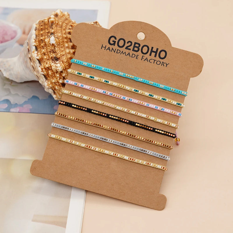 Women Miyuki Seed Beaded Bracelet Boho Jewelry Handmade Gift Rope Chain Charm Bracelets for Teen Girl Friendship Pulsera