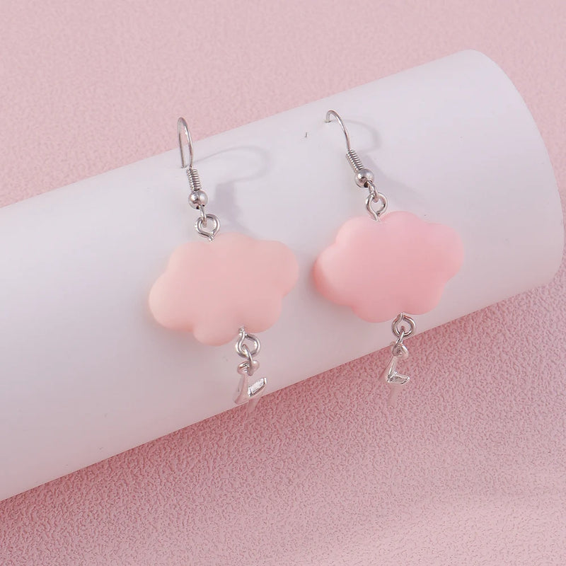 Aihua Acrylic Rain Clouds Earrings Long Tassel Rain Star Pendant Earrings Handmade Cute Cloud Earrings New In Jewelry Gifts