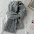 Pure Color Twist Knit Wool Blends Scarf Autumn Winter Lady Men Neckerchief Lovers Student Soft Warm Pashmina Shawl Muffler