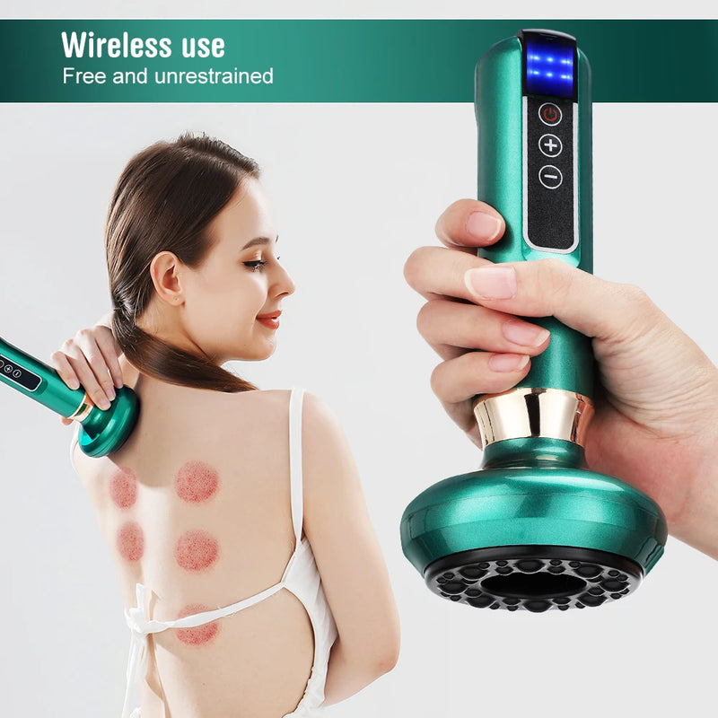 Masajeador eléctrico con ventosas al vacío GuaSha, anticelulítico, belleza, salud, raspado, calor infrarrojo, adelgazante, masaje Gua Sha