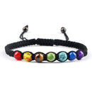 Hot 7 Chakra Beads String Bracelet Handmade 6/8mm Natural Stone Braided Yoga Reiki Healing Balance Bangles Yoga Jewelry Gifts